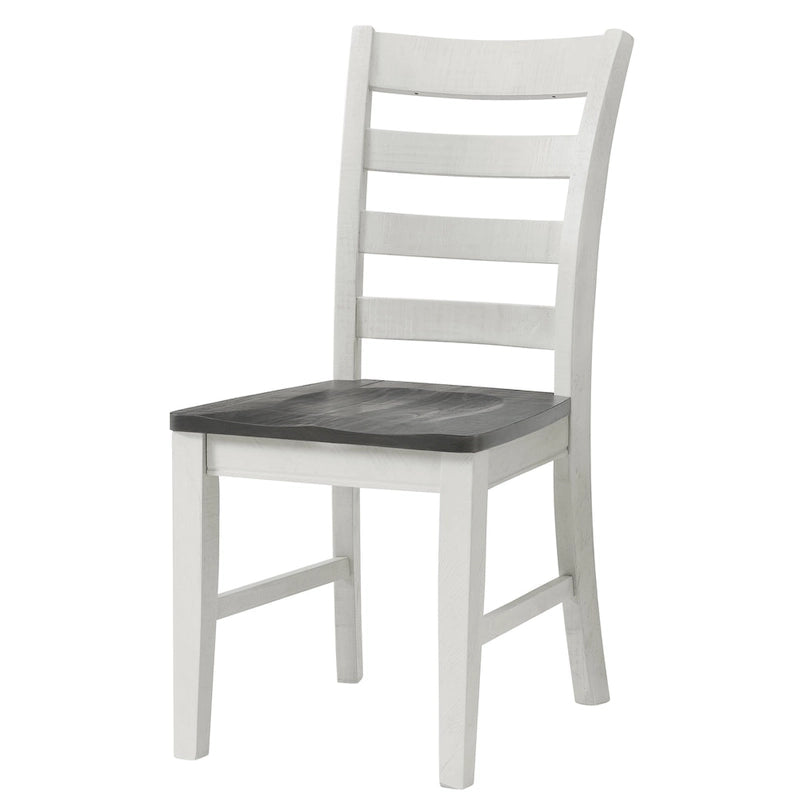 Chaise de salle à manger Monterey en bois massif (lot de 2), finition tache blanche et gris par Martin Svensson Home
