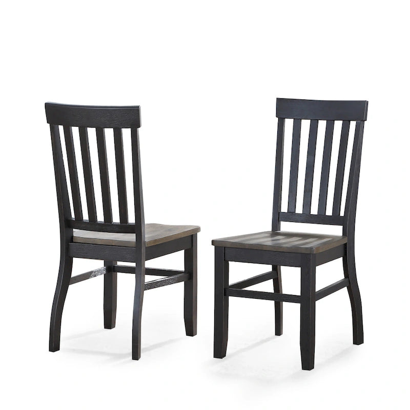 Chaise de salle à manger Steve Silver Ralston bicolore ébène et bois flotté, lot de 2