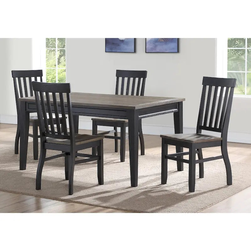 Chaise de salle à manger Steve Silver Ralston bicolore ébène et bois flotté, lot de 2