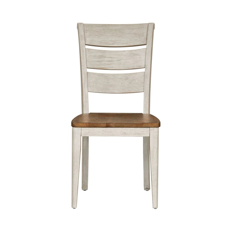 Chaise d'appoint à dossier échelle blanc antique « Farmhouse Reimagined » (lot de 2)