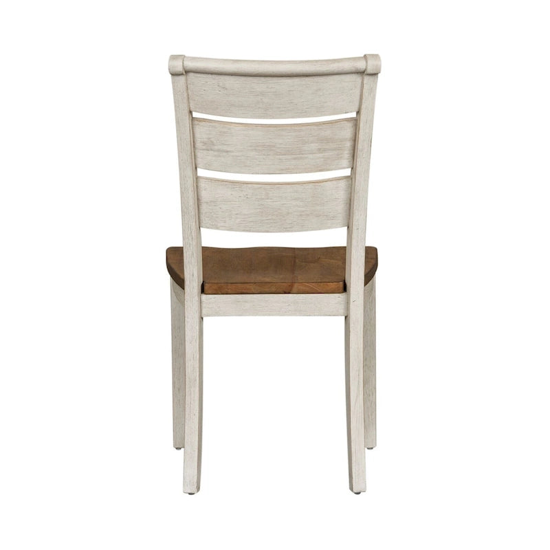 Chaise d'appoint à dossier échelle blanc antique « Farmhouse Reimagined » (lot de 2)