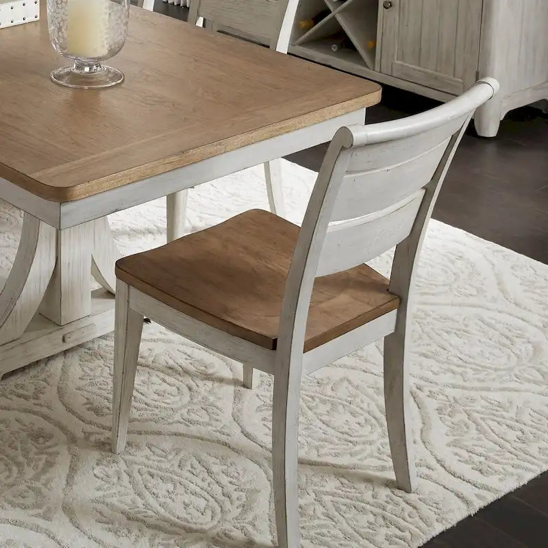 Chaise d'appoint à dossier échelle blanc antique « Farmhouse Reimagined » (lot de 2)