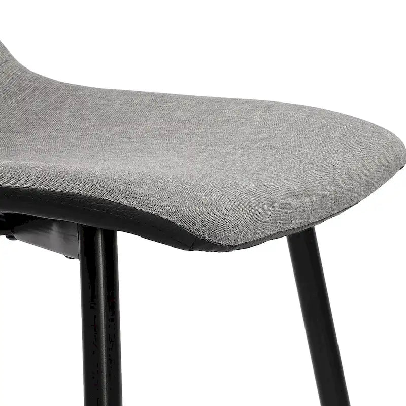 Lot de 4 chaises de salle à manger, industrielles modernes du milieu du siècle en tissu, grises