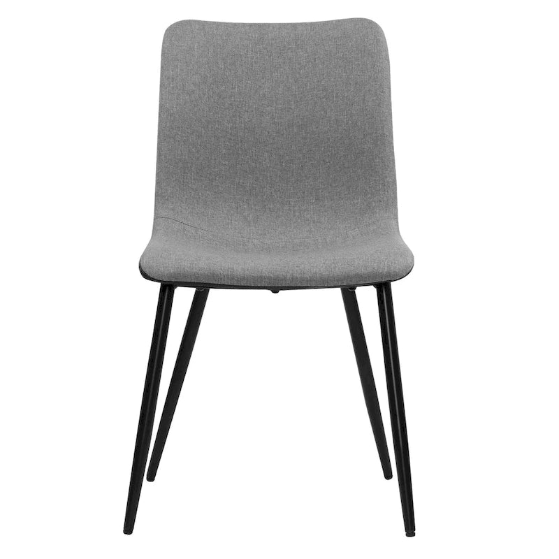 Lot de 4 chaises de salle à manger, industrielles modernes du milieu du siècle en tissu, grises