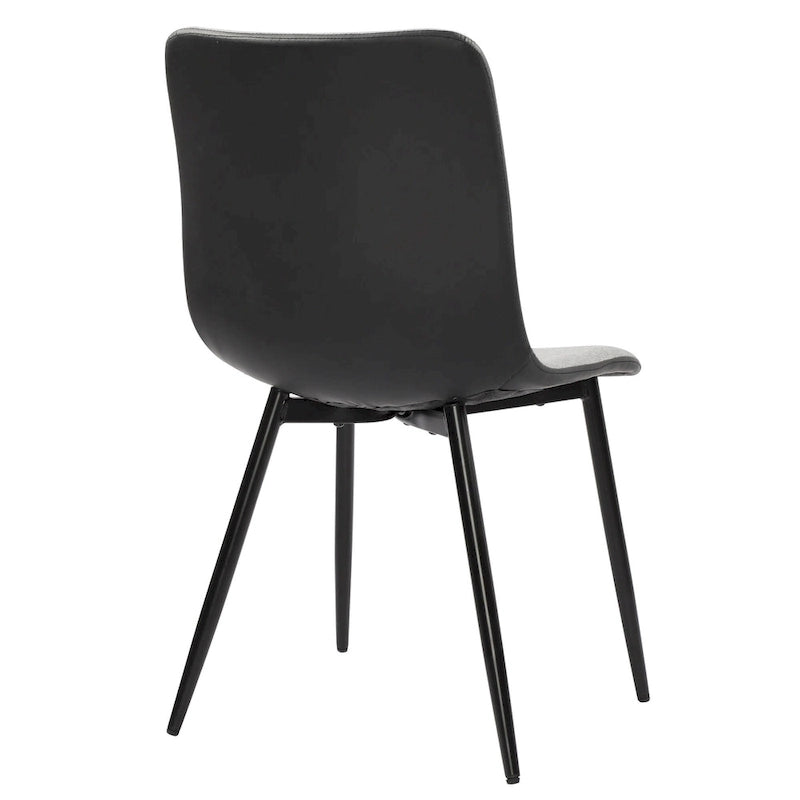 Lot de 4 chaises de salle à manger, industrielles modernes du milieu du siècle en tissu, grises