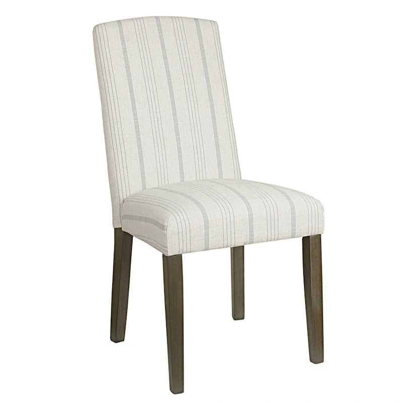 Chaise de salle à manger classique Parsons HomePop - Rayures gris colombe (lot de 2)