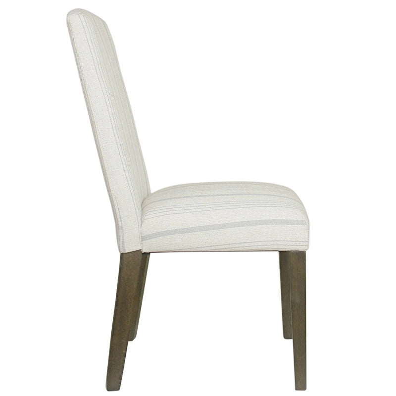 Chaise de salle à manger classique Parsons HomePop - Rayures gris colombe (lot de 2)