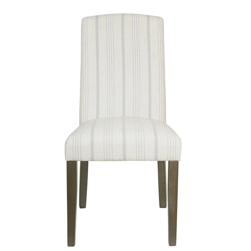 Chaise de salle à manger classique Parsons HomePop - Rayures gris colombe (lot de 2)