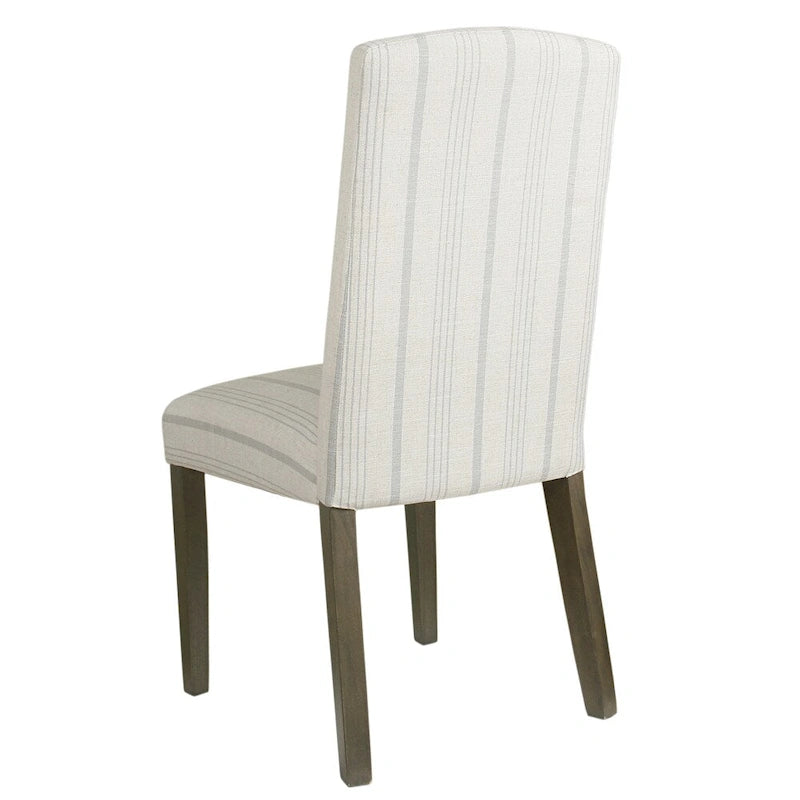 Chaise de salle à manger classique Parsons HomePop - Rayures gris colombe (lot de 2)