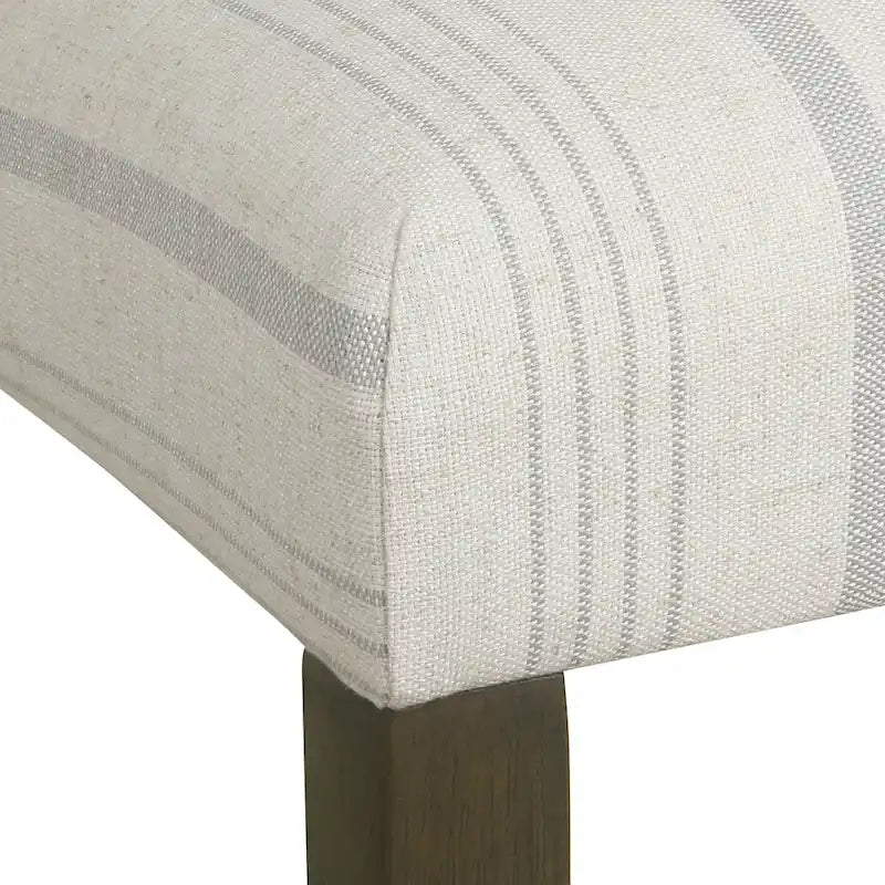 Chaise de salle à manger classique Parsons HomePop - Rayures gris colombe (lot de 2)