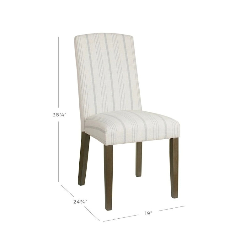 Chaise de salle à manger classique Parsons HomePop - Rayures gris colombe (lot de 2)
