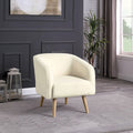 Fauteuil d'appoint Sherpa HomePop avec pieds en bois - Crème