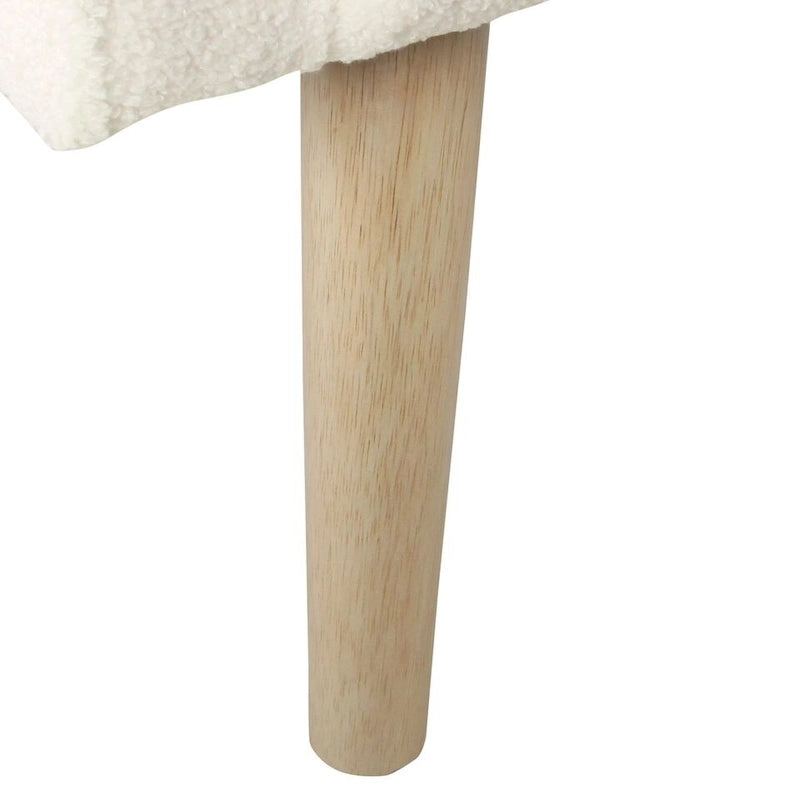 Fauteuil d'appoint Sherpa HomePop avec pieds en bois - Crème