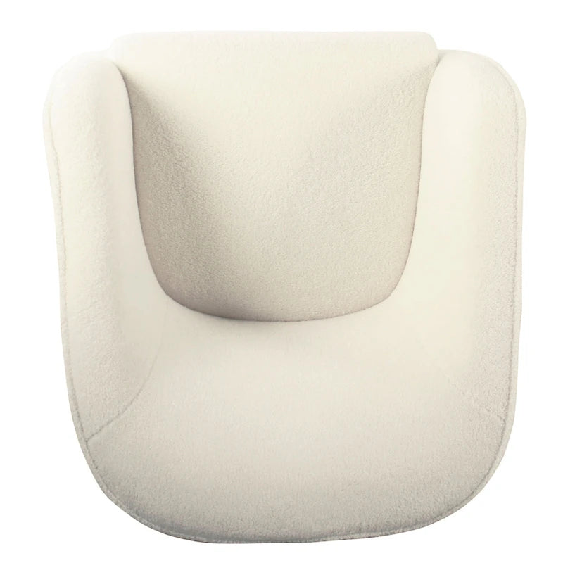 Fauteuil d'appoint Sherpa HomePop avec pieds en bois - Crème