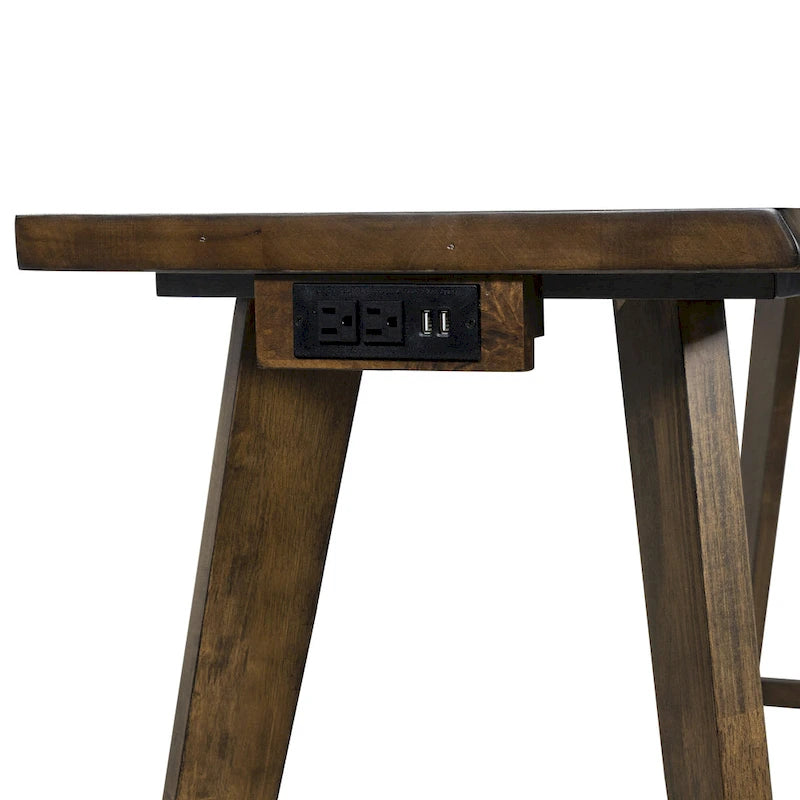Ensemble de table à hauteur de comptoir 4 pièces en bois de noyer Dewl Farmhouse par Furniture of America