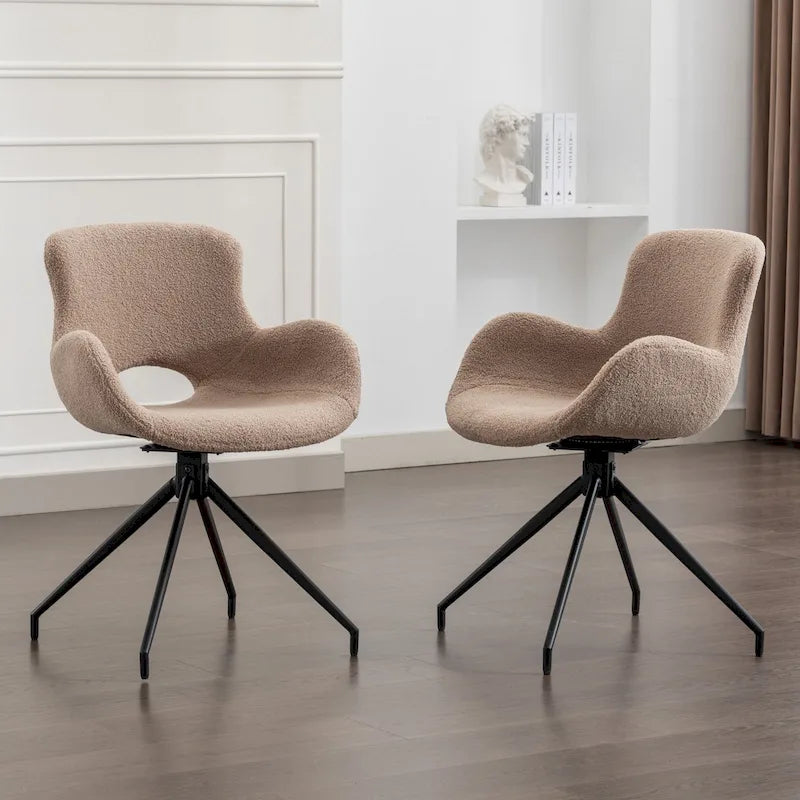 Lot de 2 chaises de salle à manger pivotantes - N/A
