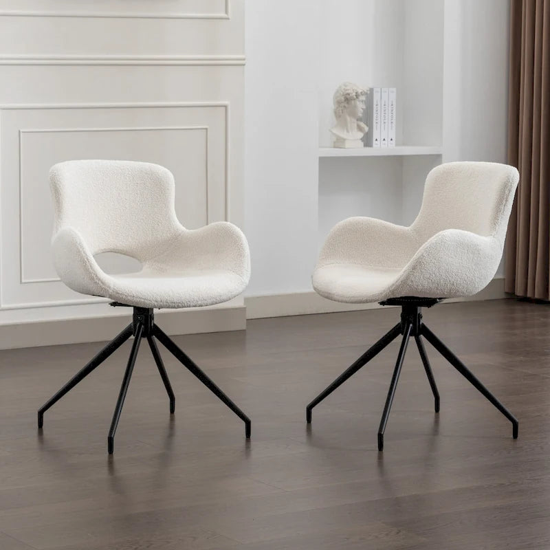 Lot de 2 chaises de salle à manger pivotantes - N/A