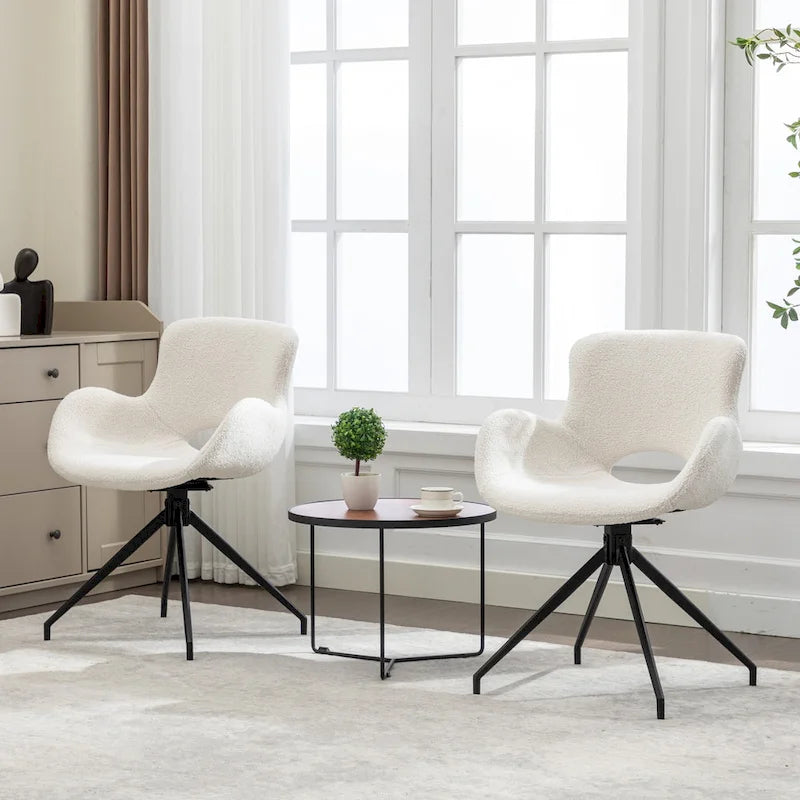 Lot de 2 chaises de salle à manger pivotantes - N/A