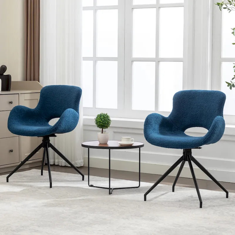 Lot de 2 chaises de salle à manger pivotantes - N/A