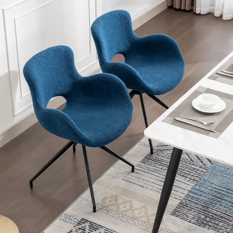 Lot de 2 chaises de salle à manger pivotantes - N/A