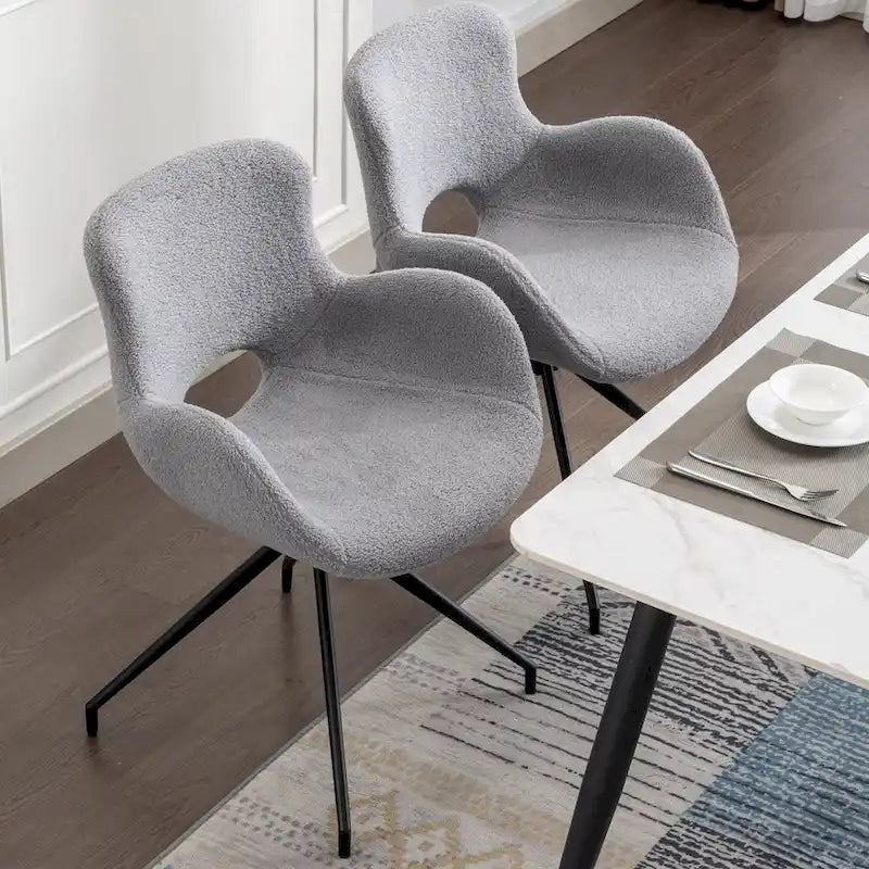Lot de 2 chaises de salle à manger pivotantes - N/A