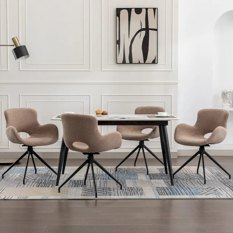 Lot de 2 chaises de salle à manger pivotantes - N/A