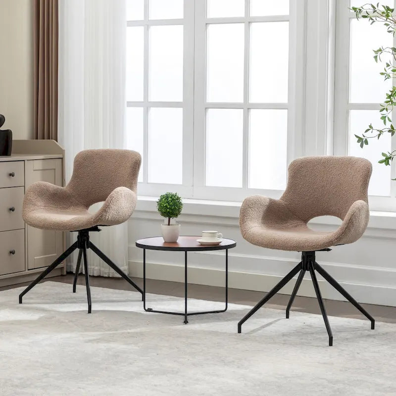 Lot de 2 chaises de salle à manger pivotantes - N/A