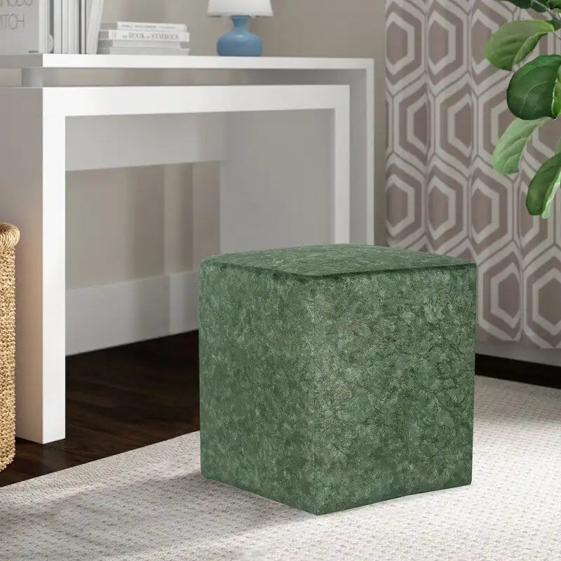 Adeco Tabouret de Vanité Carré Ottoman en Tissu Rembourré Repose-Pieds