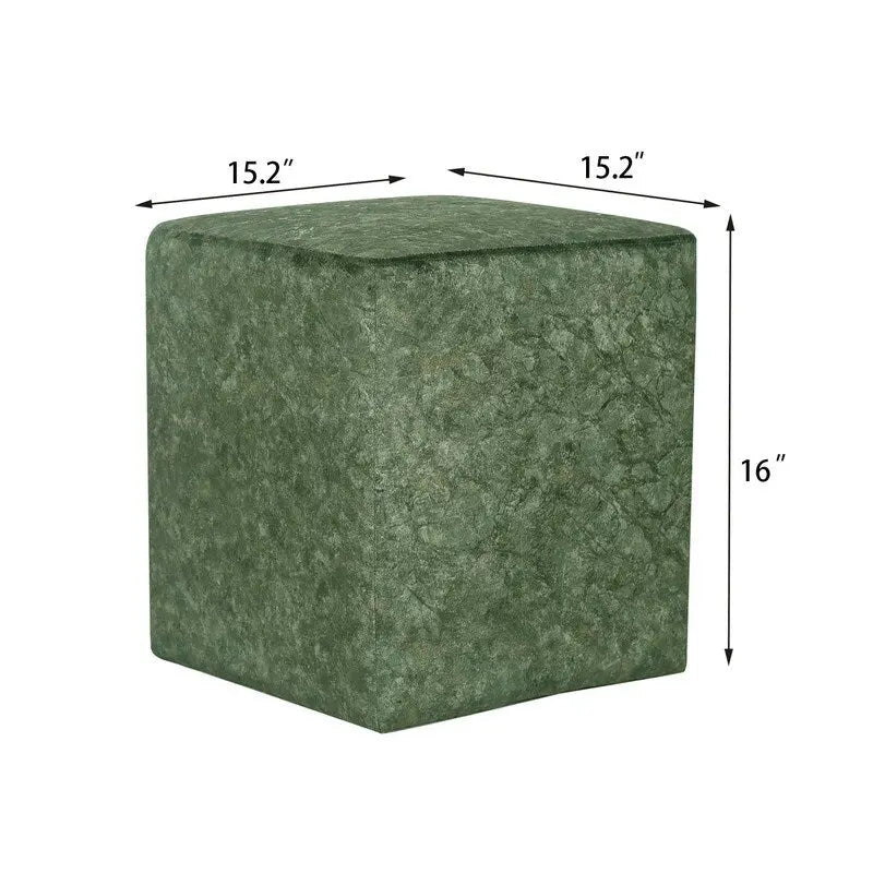 Adeco Tabouret de Vanité Carré Ottoman en Tissu Rembourré Repose-Pieds