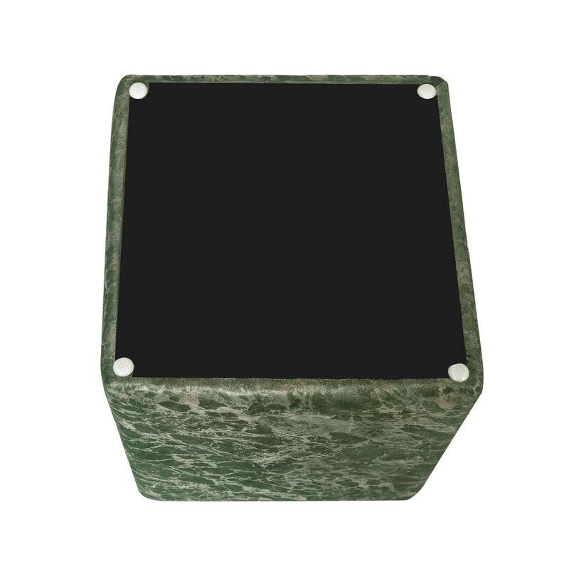 Adeco Tabouret de Vanité Carré Ottoman en Tissu Rembourré Repose-Pieds