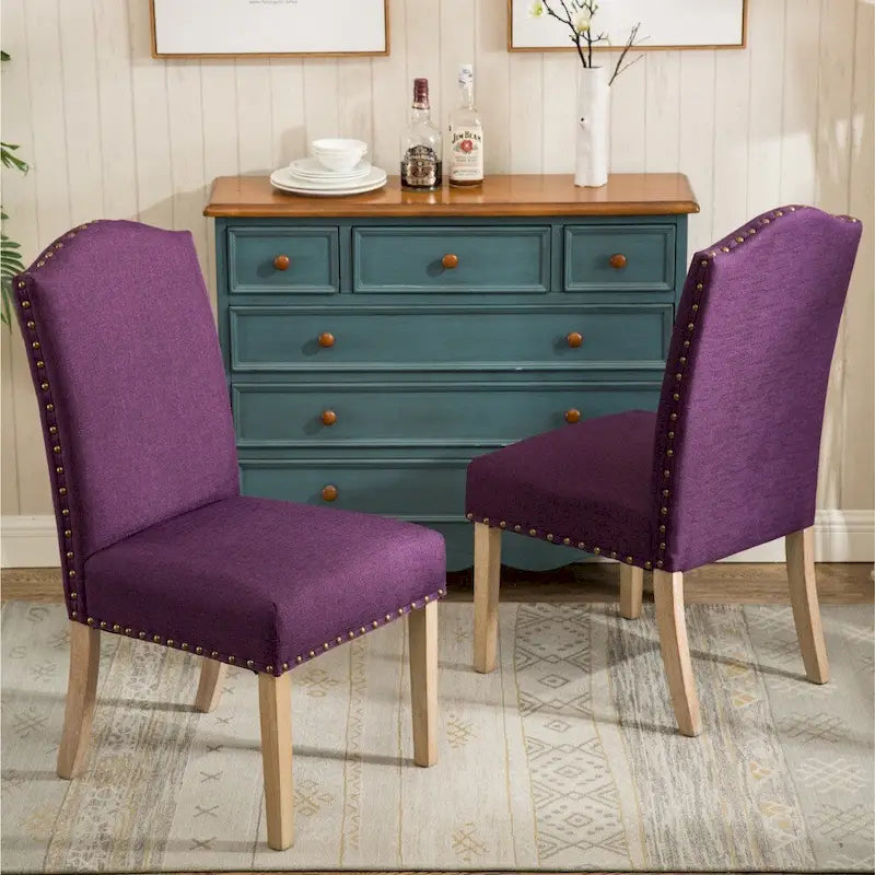 Chaises Parson rembourrées en bois massif Mod Urban de Roundhill Furniture (lot de 2)
