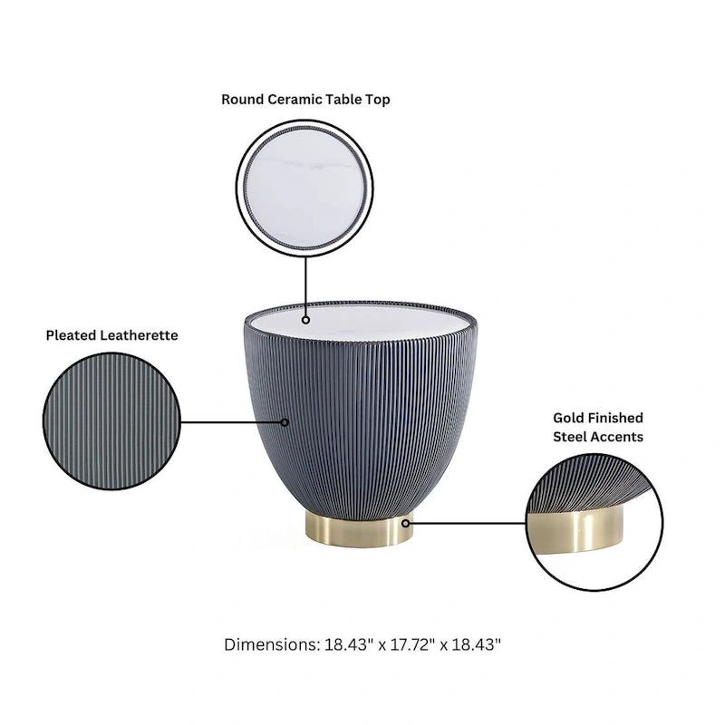 Table d'appoint rembourrée moderne Anderson 2.0 de Manhattan Comfort