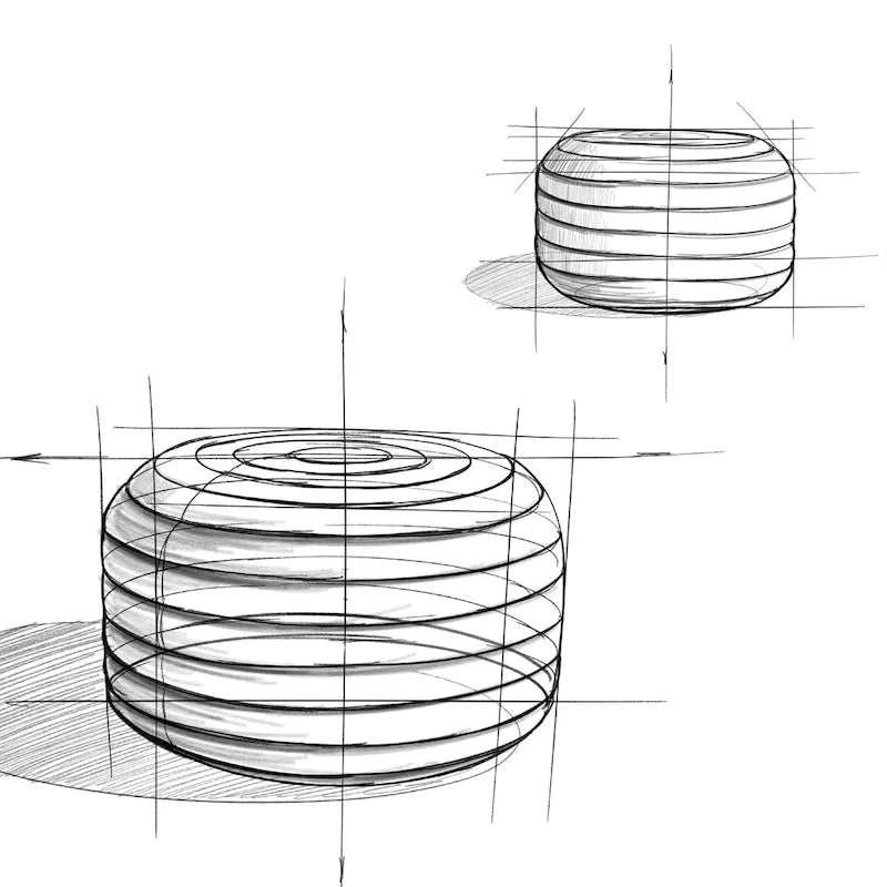 WYNDENHALL Anna Pouf Rond Bohème en Velours
