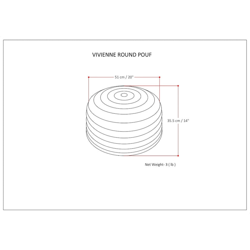 WYNDENHALL Anna Pouf Rond Bohème en Velours