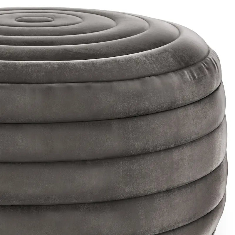 WYNDENHALL Anna Pouf Rond Bohème en Velours