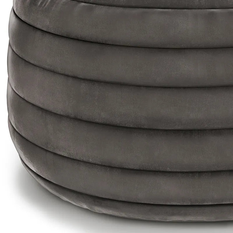 WYNDENHALL Anna Pouf Rond Bohème en Velours