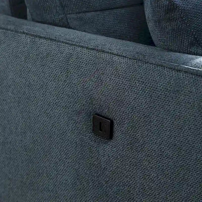 Canapé 3 places moderne en tissu avec port de chargement USB