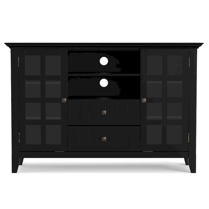 WYNDENHALL Normandy Meuble TV multimédia en bois massif de 134,6 cm de large pour téléviseurs jusqu'à 60 pouces