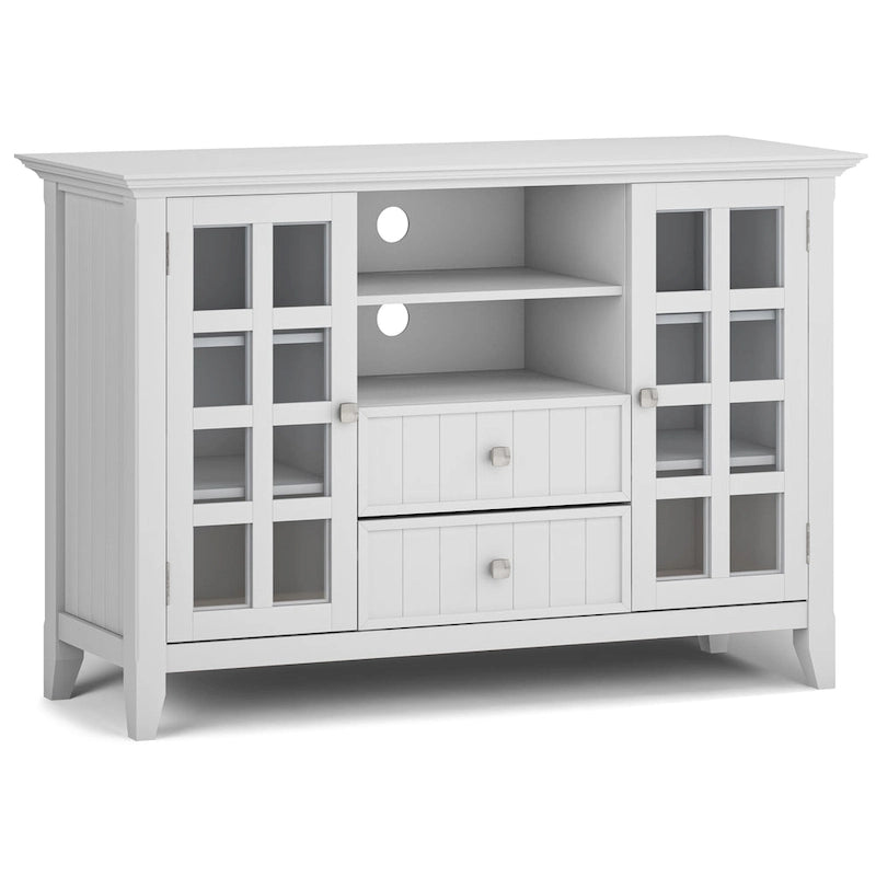 WYNDENHALL Normandy Meuble TV multimédia en bois massif de 134,6 cm de large pour téléviseurs jusqu'à 60 pouces