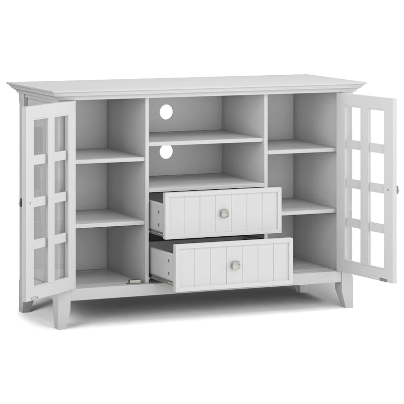 WYNDENHALL Normandy Meuble TV multimédia en bois massif de 134,6 cm de large pour téléviseurs jusqu'à 60 pouces