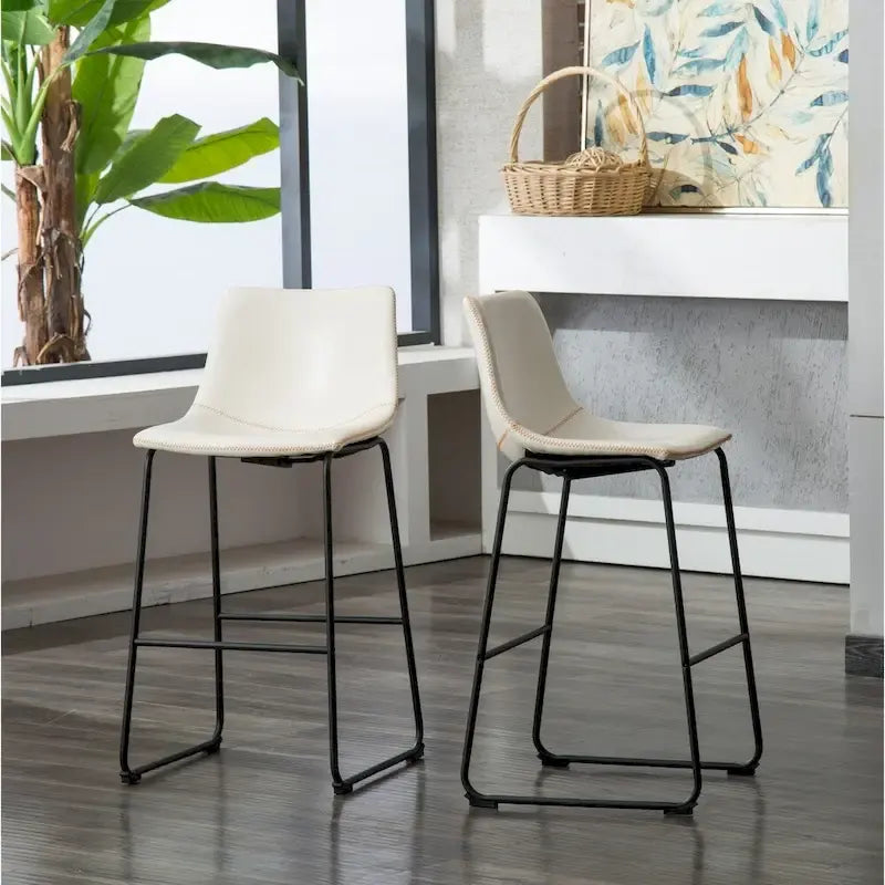 Table en bois noir antique 7 pièces Lotusville de Roundhill Furniture avec tabourets de bar en similicuir