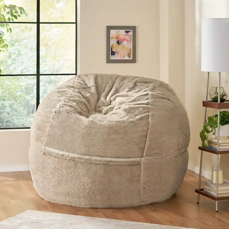 Pouf d'hiver en fausse fourrure Greyrock Modern Glam par Christopher Knight Home