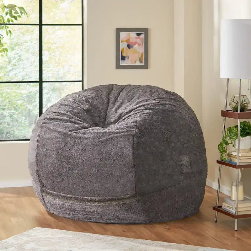 Pouf d'hiver en fausse fourrure Greyrock Modern Glam par Christopher Knight Home