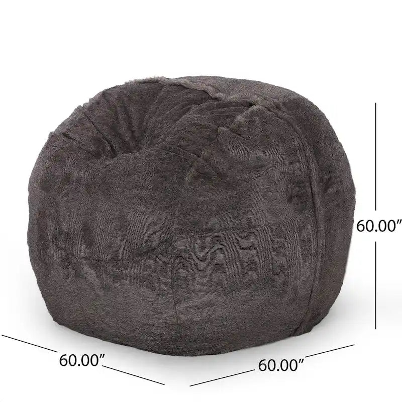 Pouf d'hiver en fausse fourrure Greyrock Modern Glam par Christopher Knight Home