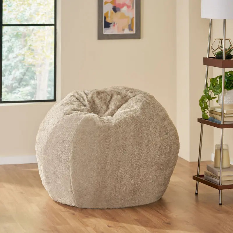 Pouf d'hiver en fausse fourrure Greyrock Modern Glam par Christopher Knight Home