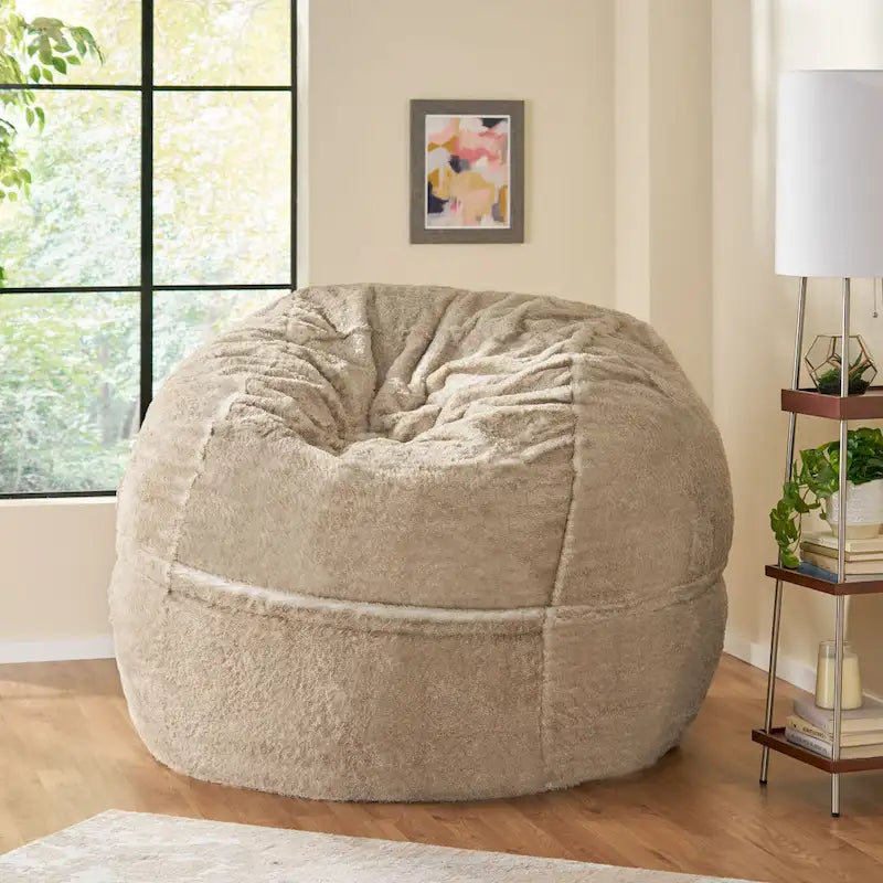 Pouf d'hiver en fausse fourrure Greyrock Modern Glam par Christopher Knight Home