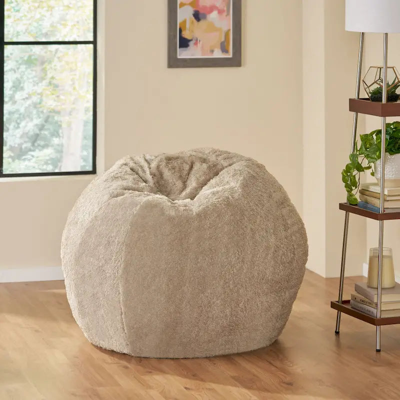 Pouf d'hiver en fausse fourrure Greyrock Modern Glam par Christopher Knight Home