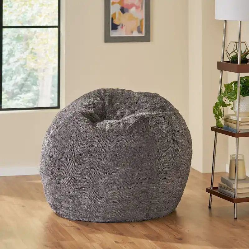 Pouf d'hiver en fausse fourrure Greyrock Modern Glam par Christopher Knight Home