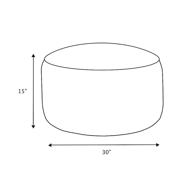 Grand pouf/ottoman rond en velours côtelé Sorra Home pour intérieur