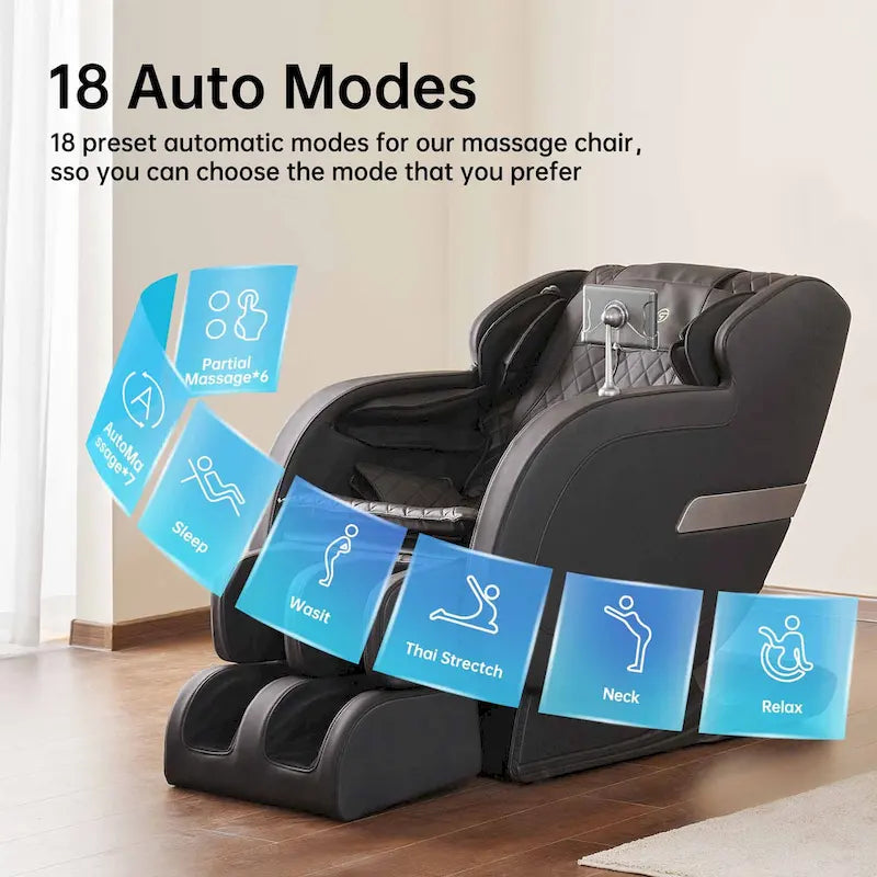 Fauteuil de massage Ukuowu Favor 05 avec gravité zéro complète, rail SL, balayage corporel et contrôle par application